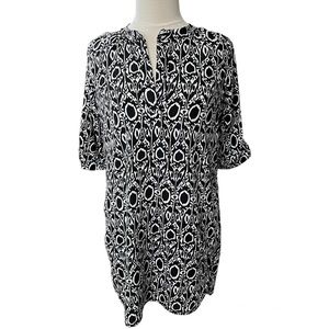 Lucy Love Raulston Shift Dress Ikat Medium Black and White